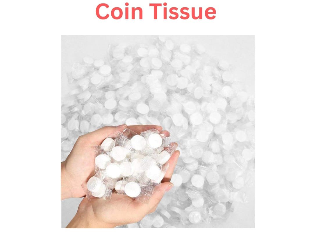 Coin Tissue - Compressed Disposable Magic Towel - Pack of 50